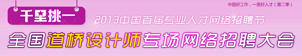 2013年首届全国道桥设计师专场网络招聘大会